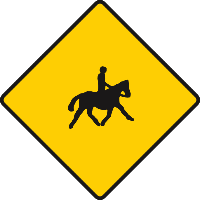 Accompanied horses and ponies ahead.