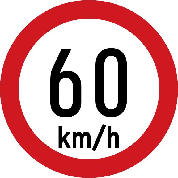 Maximum speed is 60 km/h.