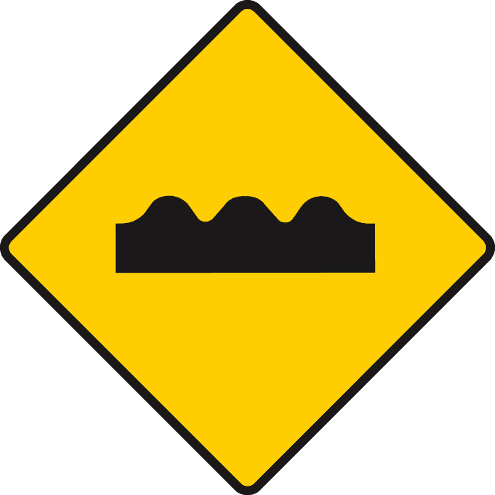 Series of bumps or hollows ahead.