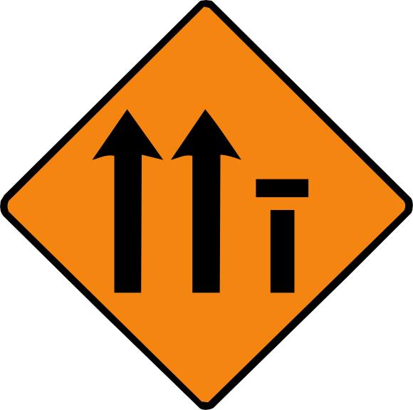 Offside lane closed ahead.