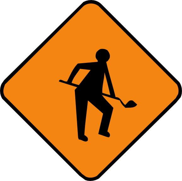 Roadworks ahead.