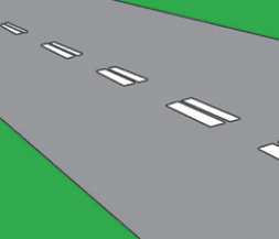 Continuous white lines ahead.