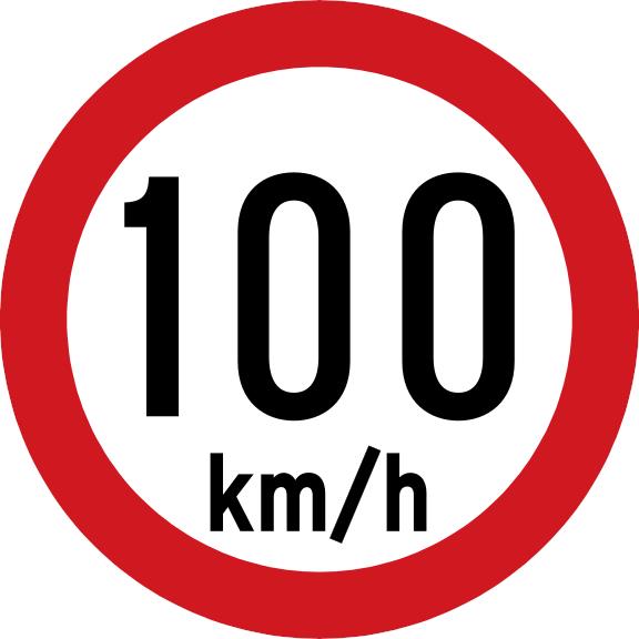 Maximum speed is 100 km/h.