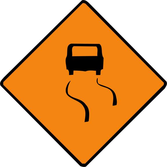 Slippery road.