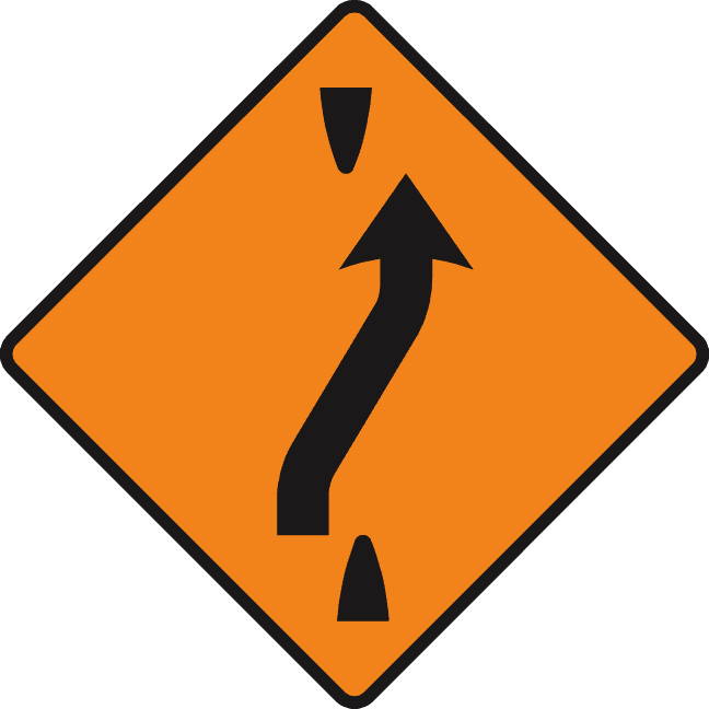 Traffic should cross out to the right-hand lane ahead.