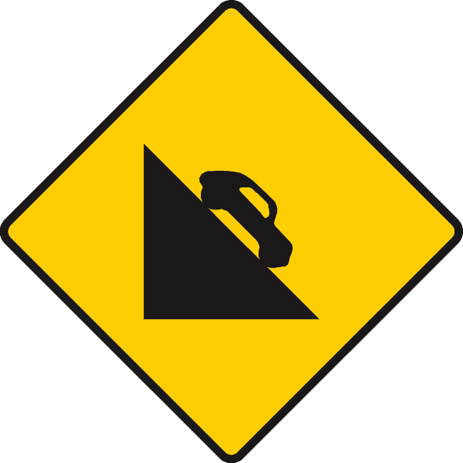Steep descent ahead.