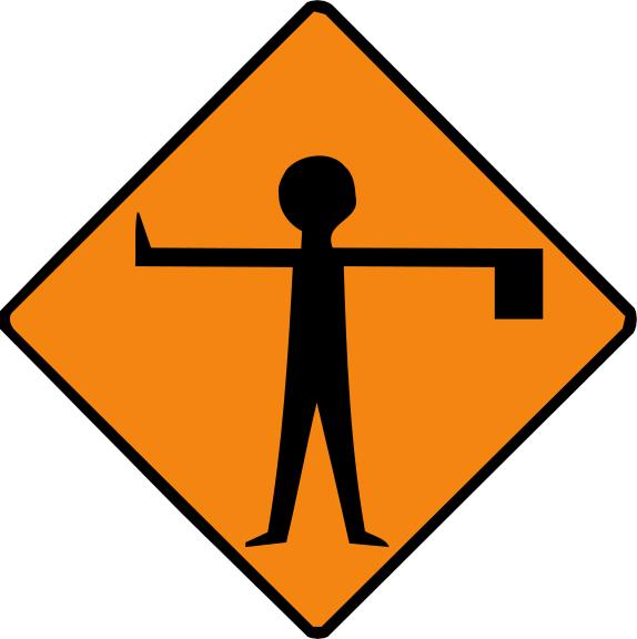 Flagman ahead.