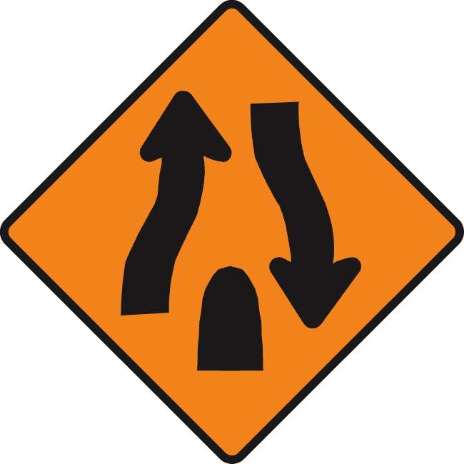 End of central reserve or obstruction.