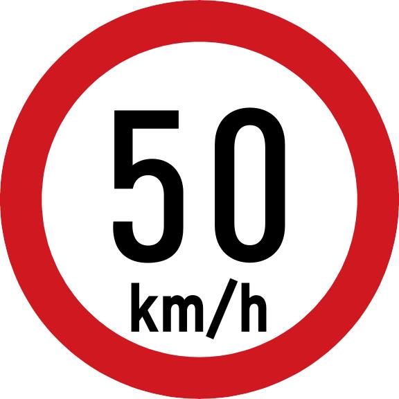 Maximum speed is 50 km/h.