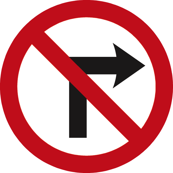 No right turn.