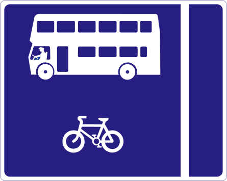 With-flow bus and cycle lane on left.