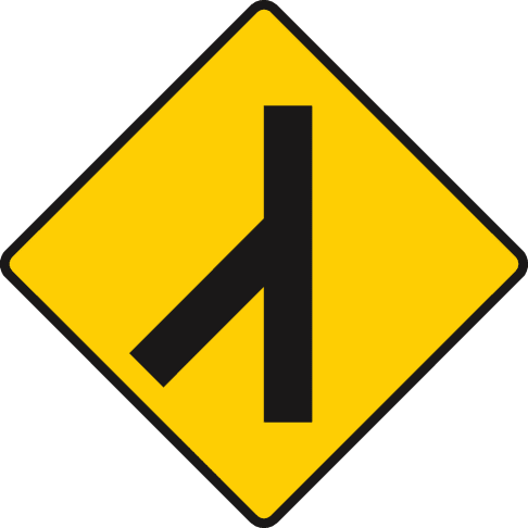Traffic merging from the left.