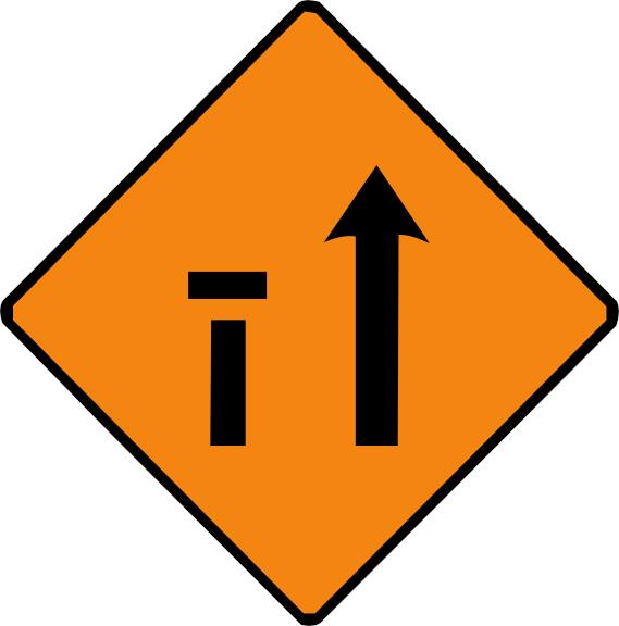 Nearside lane of two closed.