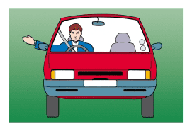 The driver intends to turn right.