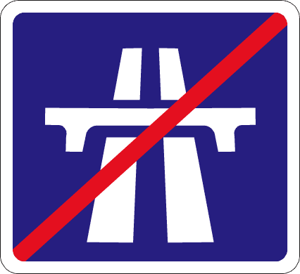 End of motorway.