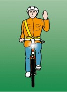 The cyclist intends to go straight on.