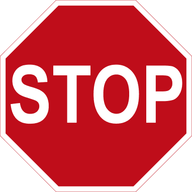 Stop at the line.