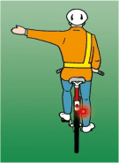 The cyclist intends to turn left.